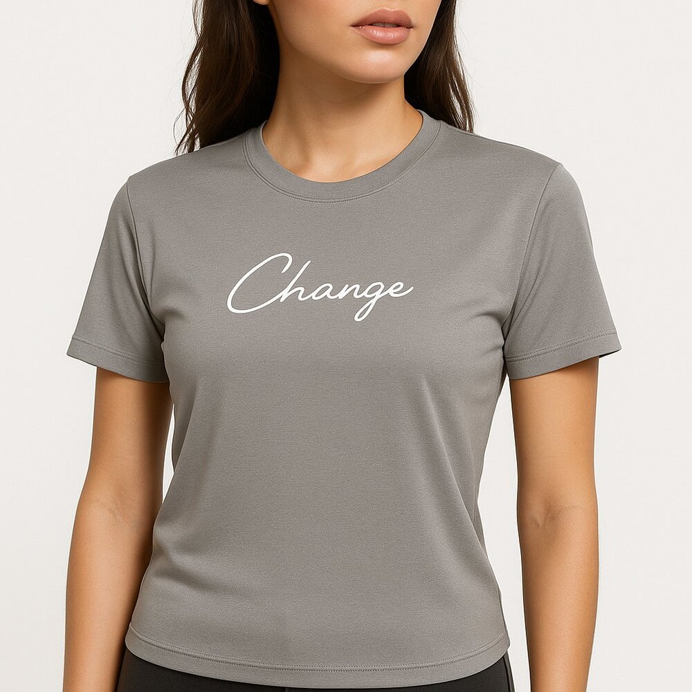Shein (NWOT) Girls' Gray "Change" Graphic T-Shirt - Size L